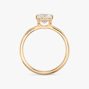 Pear Cut - Plain Band - 6 Prong Classic Ring - 14 K Gold